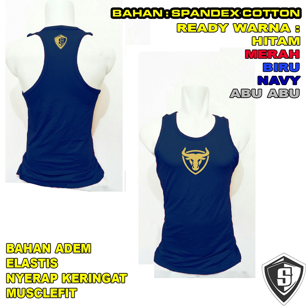 Kaos Singlet Gym fitnes Banteng Bull Setrit Respect