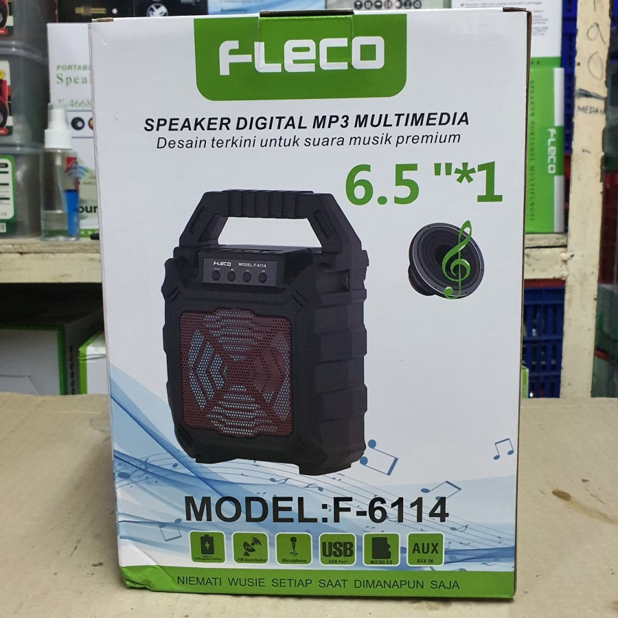 Speaker Bluetooth Fleco F 6113 / 6114 + Bonus Mic