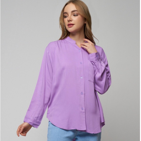 blouse kerja wanita bju atasan wanita blus jumbo pakaian kerja Baju polos remaja korea import kemeja