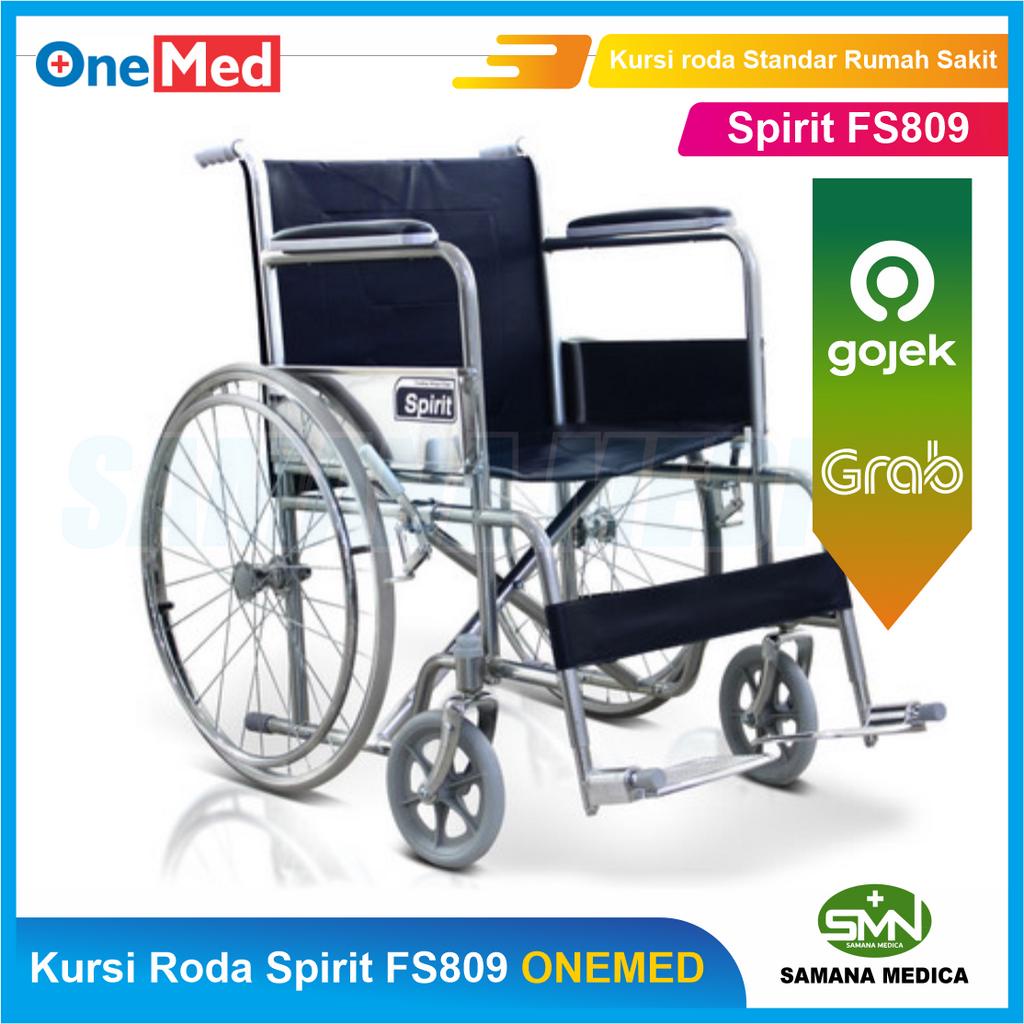 KHUSUS GOJEK dan GRAB Kursi Roda Spirit FS809 ONEMED Kursi roda Standar Rumah Sakit