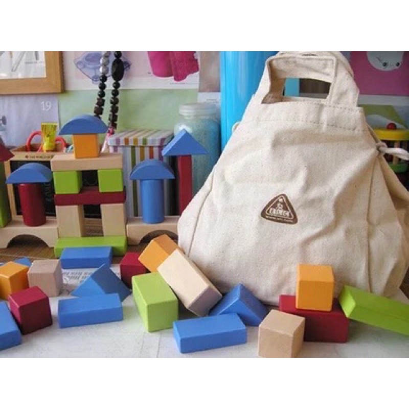 Elc wooden bricks 100 blocks - mainan balok anak - mainan edukasi anak - hadiah anak cowok cewek