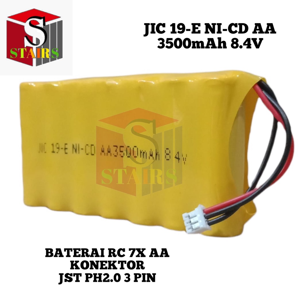 Baterai RC / Speaker Bluetooth JIC 19-E NI-CD 7X AA 3500mAh 8.4V Konektor JST PH2.0 3 PIN