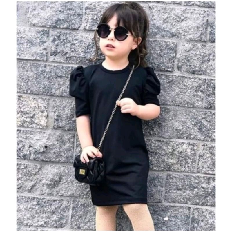 Dress Anak Rajut Lengan Balon 2-5 Thn