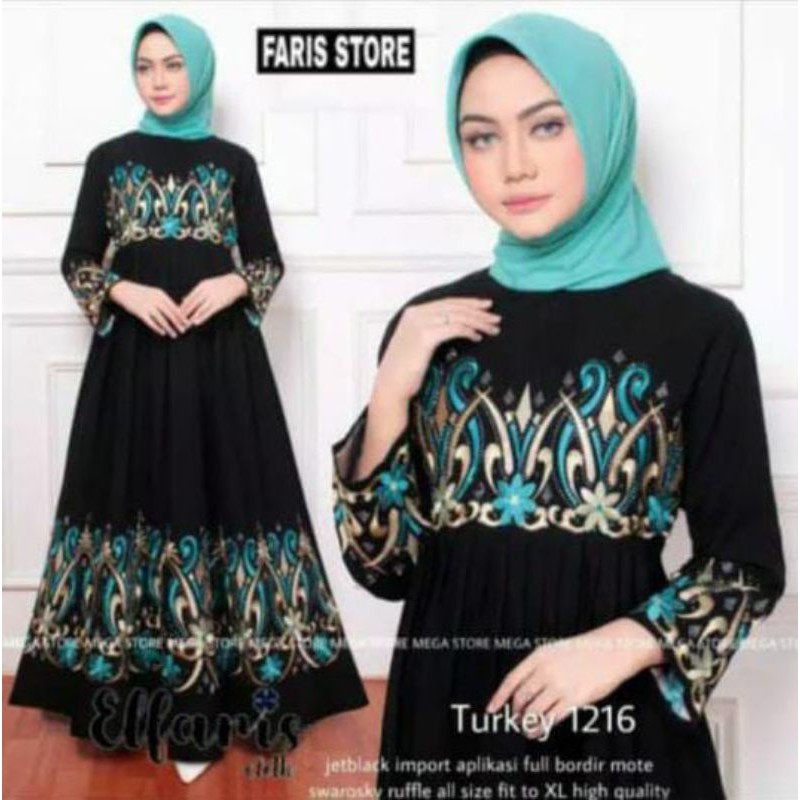 GAMIS ABAYA BORDIR JUMBO / GAMIS TURKI ABAYA / GAMIS BORDIR