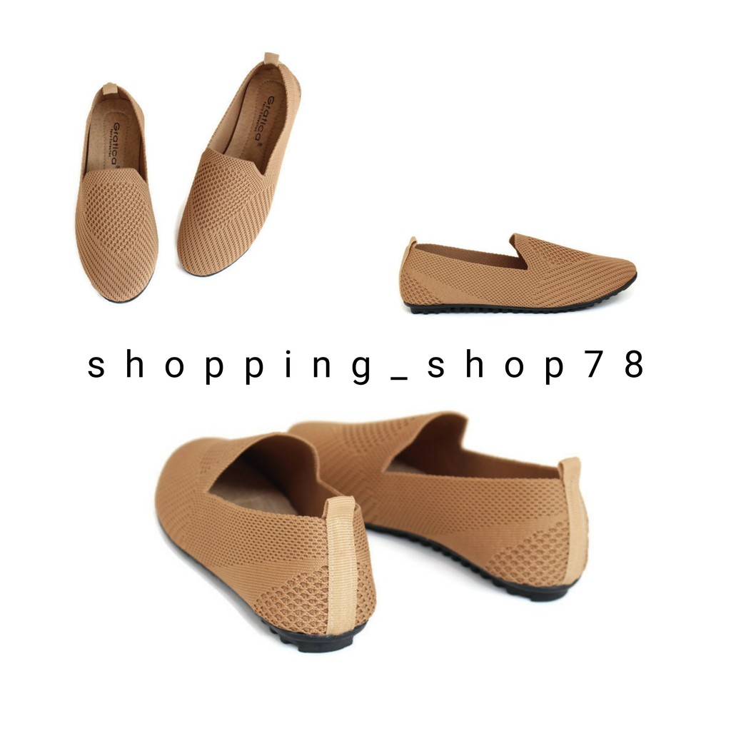 Sepatu Wanita Flat Shoes Balet Rajut Gratica DR 3539