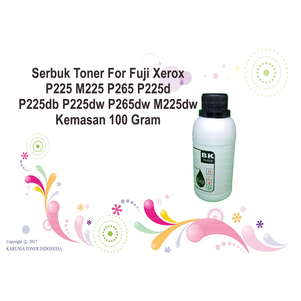 Serbuk Toner Fuji Xerox DocuPrint P225 P225D P265 P265DW M225 M225DW 100 Gram