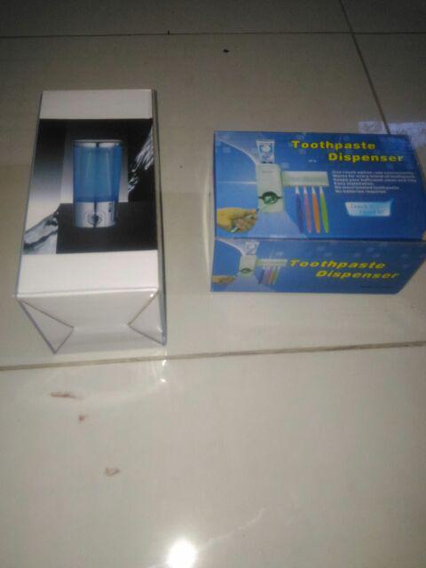 Paket Tempat Sikat Gigi Dan Dispenser Pasta Gigi & Dispenser Sabun Cair Single