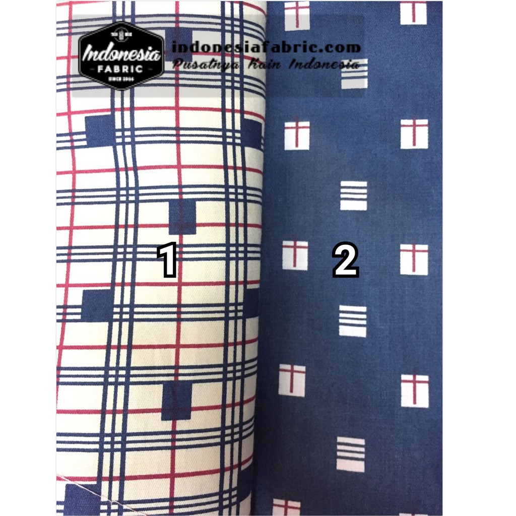 [Toko Kain grosir] Bahan Kain Gamis Kain Mukena Kain Katun Jepang Tokai ori motif Navy Puzzle