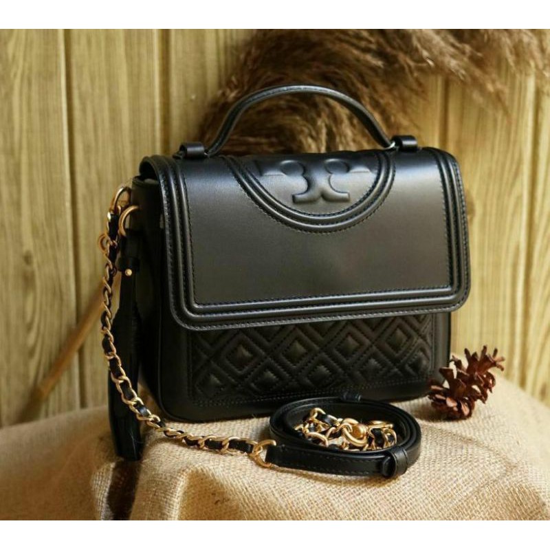 Tory Burch Fleming satchel black