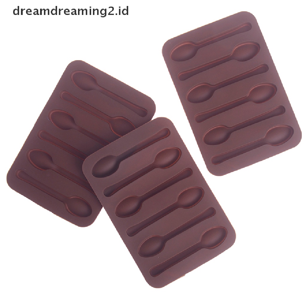 (LIKE) Cetakan Sabun / Cokelat 3D Bentuk Sendok 6 Lubang Bahan Silikon