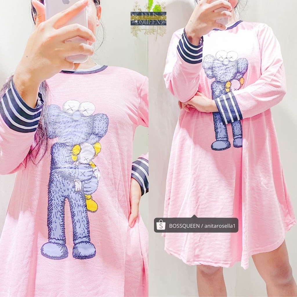 DRESS KAWS - DRESS WANITA - ATASAN WANITA - DRESS KATUN - TUNIK WANITA