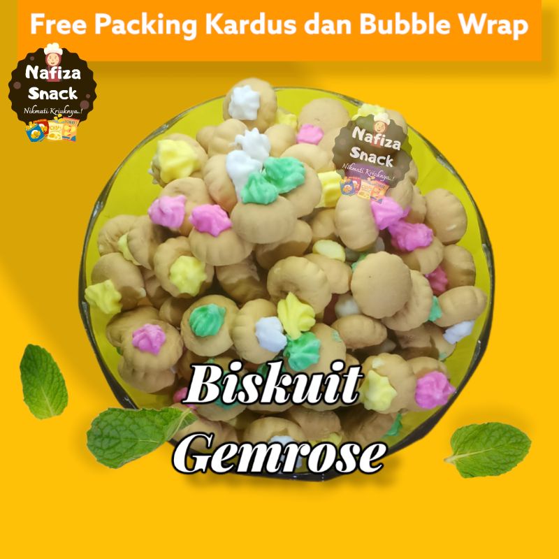 

Biskuit Gemrose Kue Kembang Gula Warna Warni /Kue Jadul/Kue Kancing Monas
