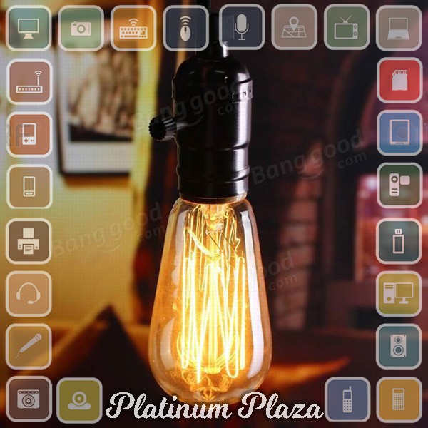 Lampu Pijar Vintage Model Bohlam Edison - 60W - ST64 - Warm White`IQAHF9-