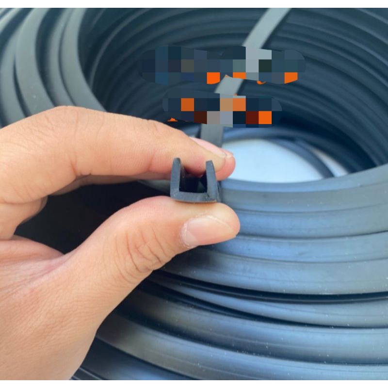 Karet U jepit kaca / karet U list jepit plat 8mm