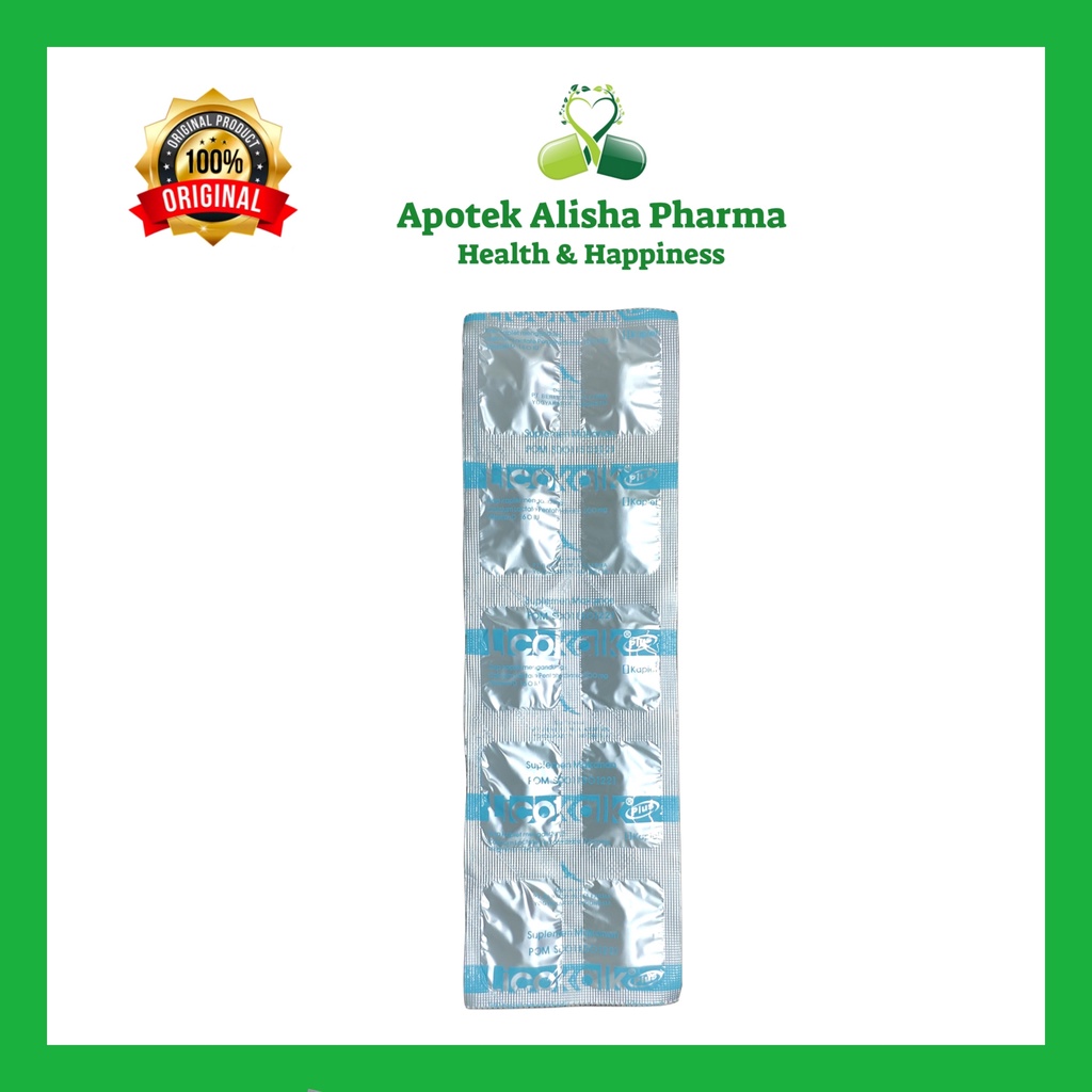 LICOKALK PLUS Strip isi 10 Tablet - Memenuhi Kebutuhan Kalsium &amp; Membantu Pertumbuhan Tulang dan Gigi Ibu Hamil dan Menyusui Likokalk Plus