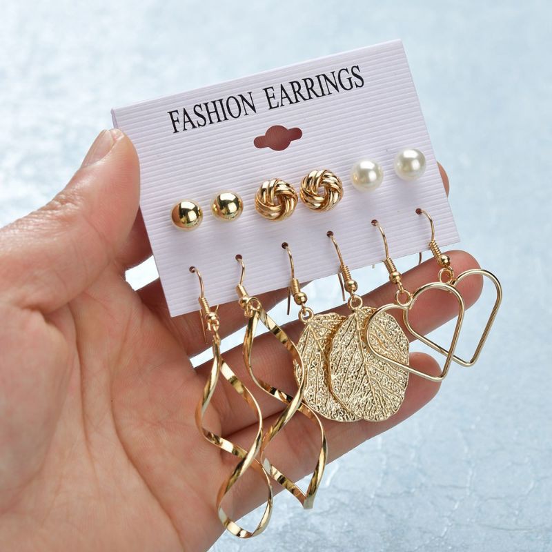 Anting Hooks Panjang Anting Tusuk Anting Hijab Gold Aksesoris Wanita