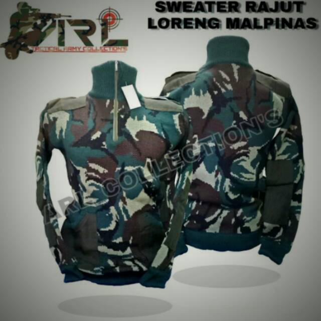 Sweater rajut loreng dewasa/sweter army loreng standar TNI/jaket sweater rajut