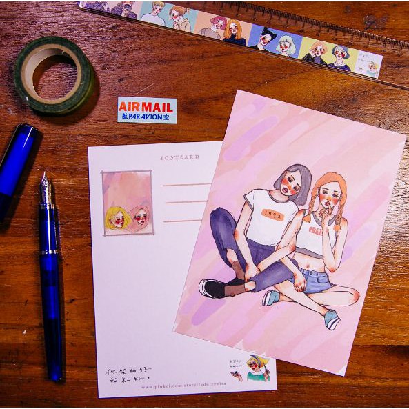 

La Dolce Vita Postcard - Thinking