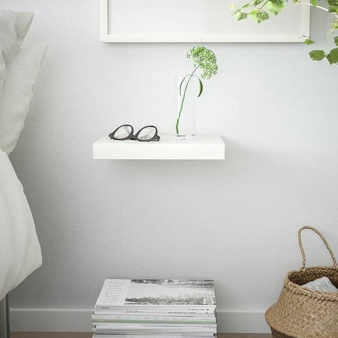 Floating Shelves / Rak Dinding Minimalis Gantung / Ambalan Melayang Isi 2 Pcs 20x20cm