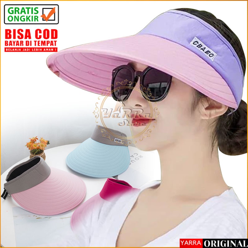 TOPI SENAM WANITA KOREA VISOR CAP PANTAI CEWEK DEWASA SUMMER CBAIO_ SEPEDA SPORT TENIS GOLF ZJ