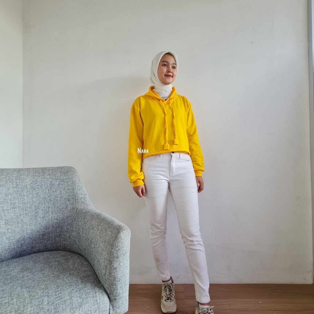 Nara Grosir - Manggo Crop Hodie l Hodie Terbaru Wanita