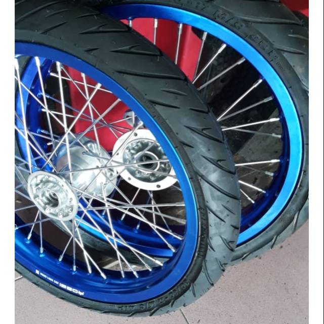 Supermoto Kawasaki Klx Type Cacing Set Depan Belakang Size 140/160 - 17