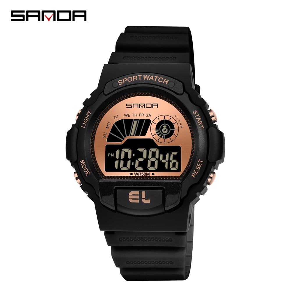 【COD】SANDA 6004  Digital Fashion Jam Tangan Mewah Wanita Tahan Air Gerakan Jam Tangan Elektronik Jam-8