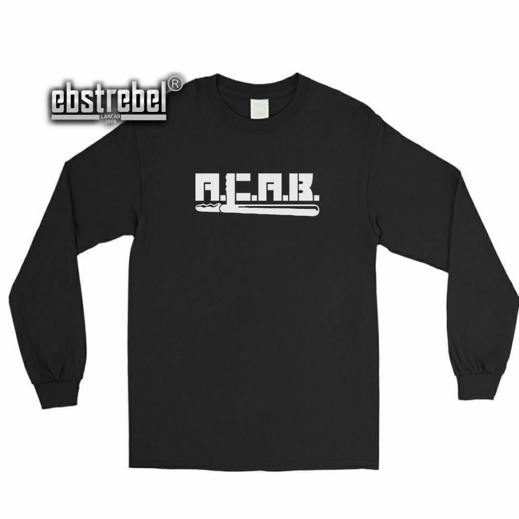 Tshirt baju kaos acab 1312 lengan panjang longsleeve hitam persib persija