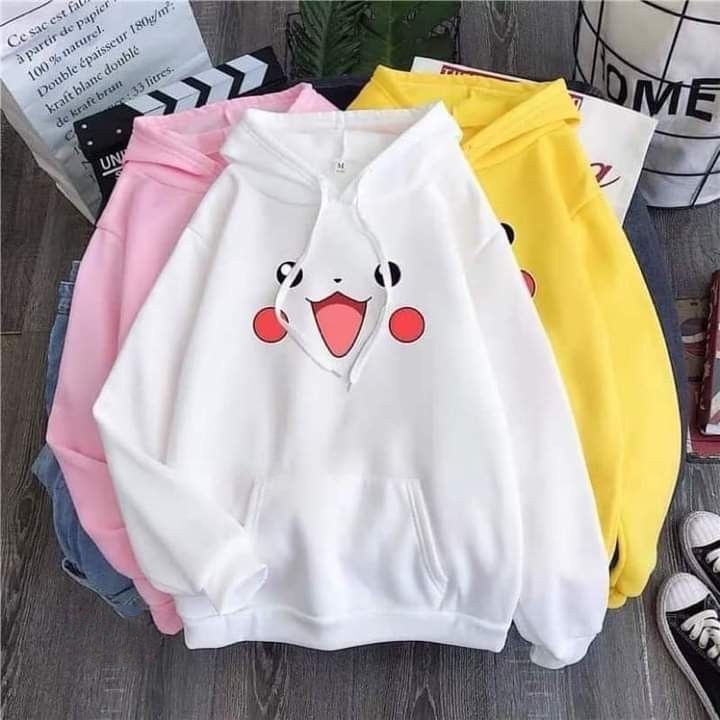 HOODIE JUMPER WANITA CUTE PIKACHU - ATASAN LUCU TERLARIS