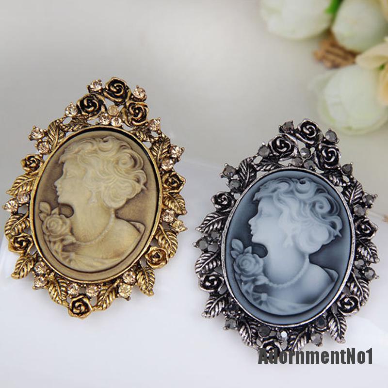 (Adornmentno1) 1pc Bros Pin Wanita Desain Cameo Victoria Hias Kristal Untuk Pesta Nikah