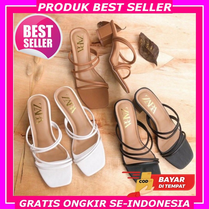 Kf 02 Sendal - Sandal Heels Hels Hells Hils Hak Tali Tinggi Pesta Kondangan Kantoran Fashion Wanita 