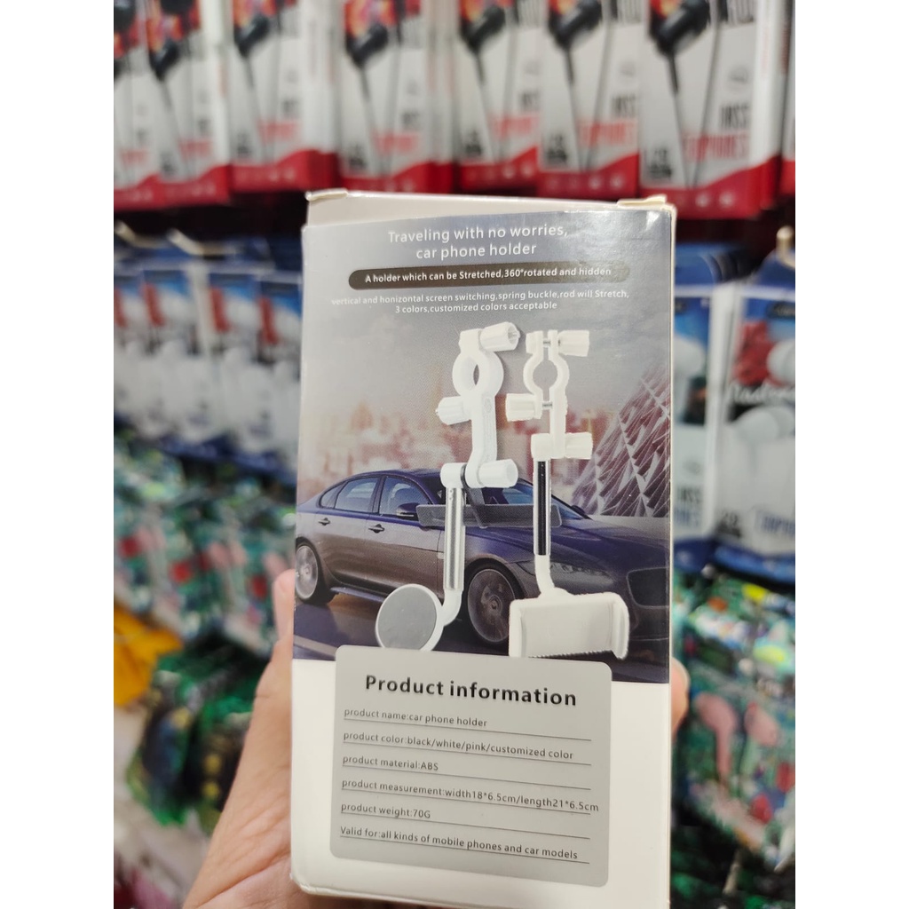 Holder Hp Mobil Jepit Spion Jok Mobil 360 Derajat Car Holder