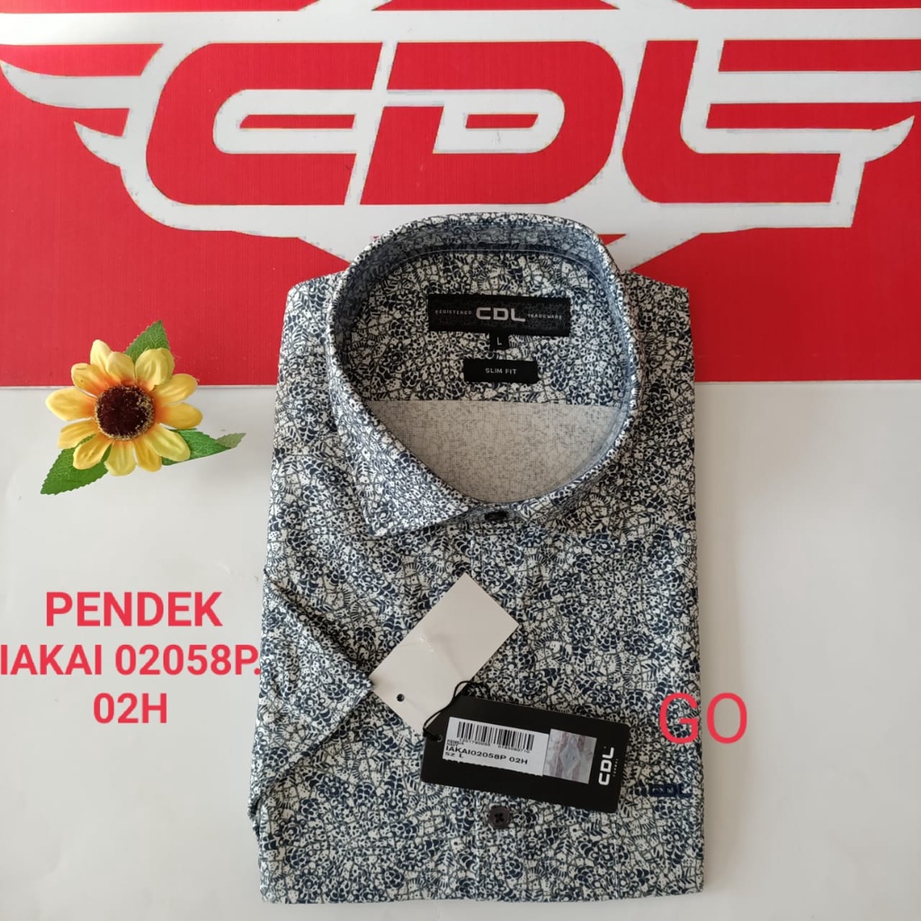 bbCDL (CARDINAL) KEMEJA BATIK FORMAL SLIMFIT Pakaian Pria Atasan Kemeja Hem Lengan Pendek Original