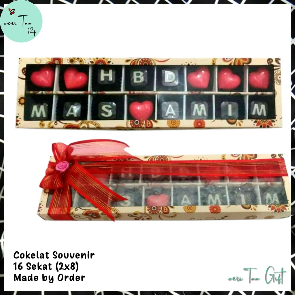

Cokelat 16 Sekat 2x8 | Cokelat Souvenir | Cokelat Huruf | Cokelat Angka | Cokelat Bingkisan
