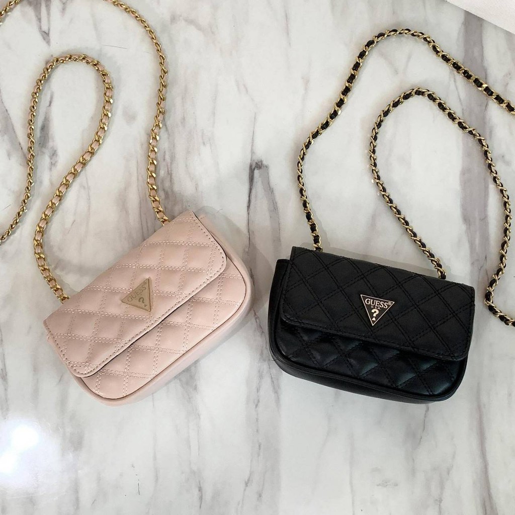 LIMITED STOCK GUESS CESSILY QUILTED CONVERTIBLE MINI BAG 01170