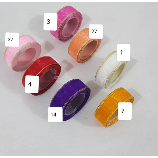 

Keluaran Terbaru// PITA ORGANDI LIST Lebar 2,5cm ( 1" ) PER ROLL ISI 18 METER ◗