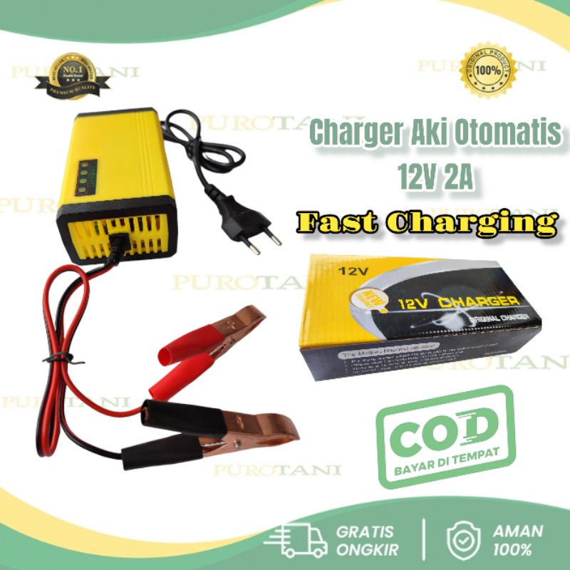 Charger Aki Battery Portabel Cas Aki Motor Mobil 12V 2A