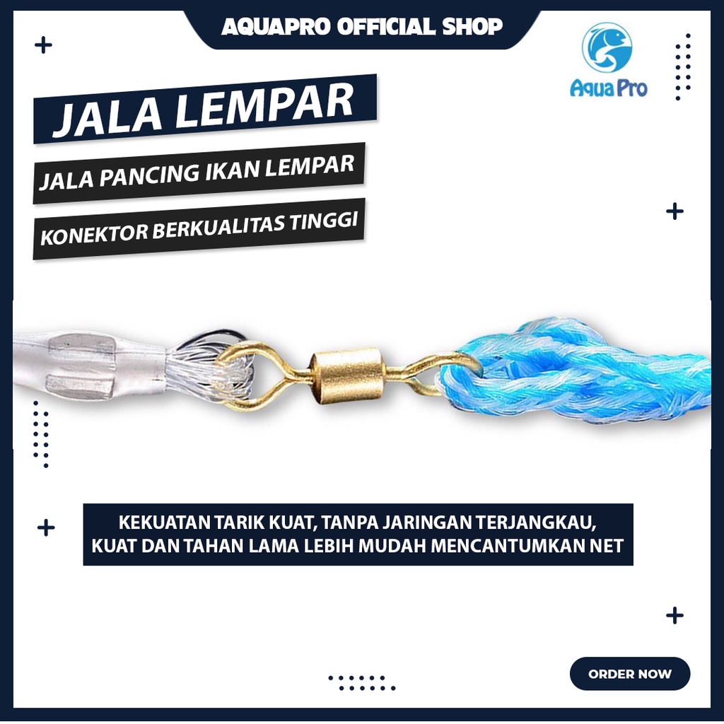 Aquapro Jala Lempar Penangkap Ikan Udang 4 Model Panjang 10m dengan Piring Bulat Terbaru &amp; Termurah