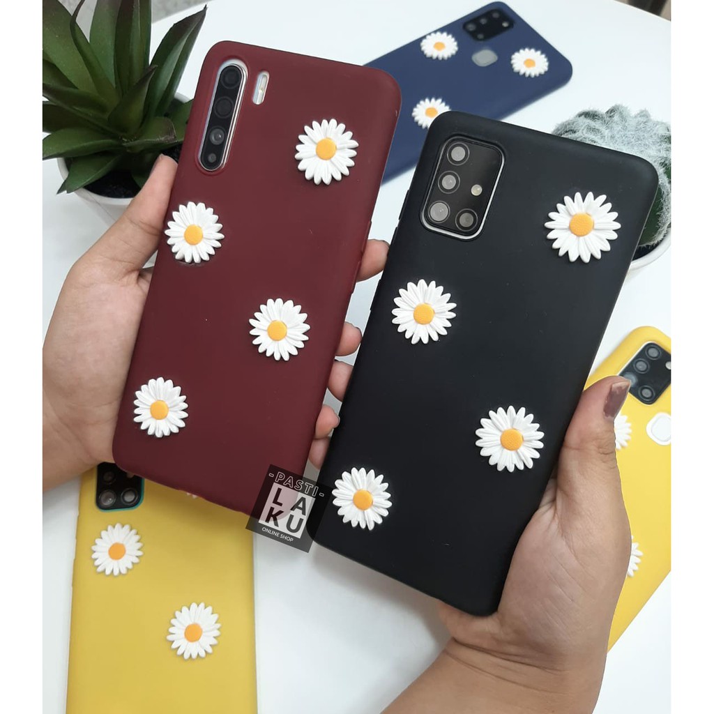 Softcase Bunga Daisy Motif Timbul For All Type Samsung