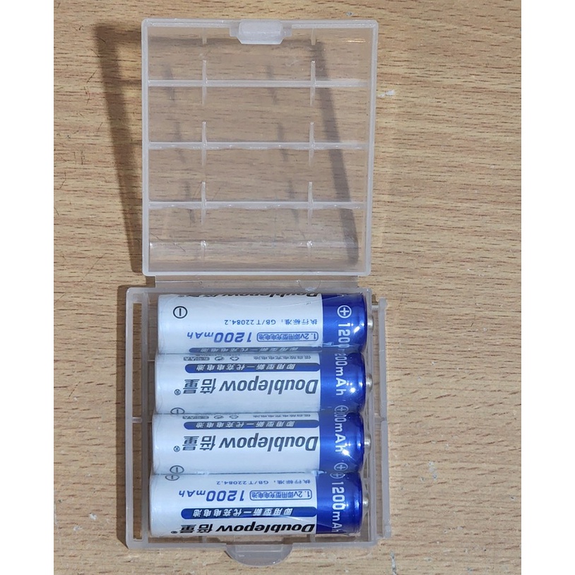 Doublepow AA Battery Rechargeable 1200 Mah Isi 4 - Free Battery Case