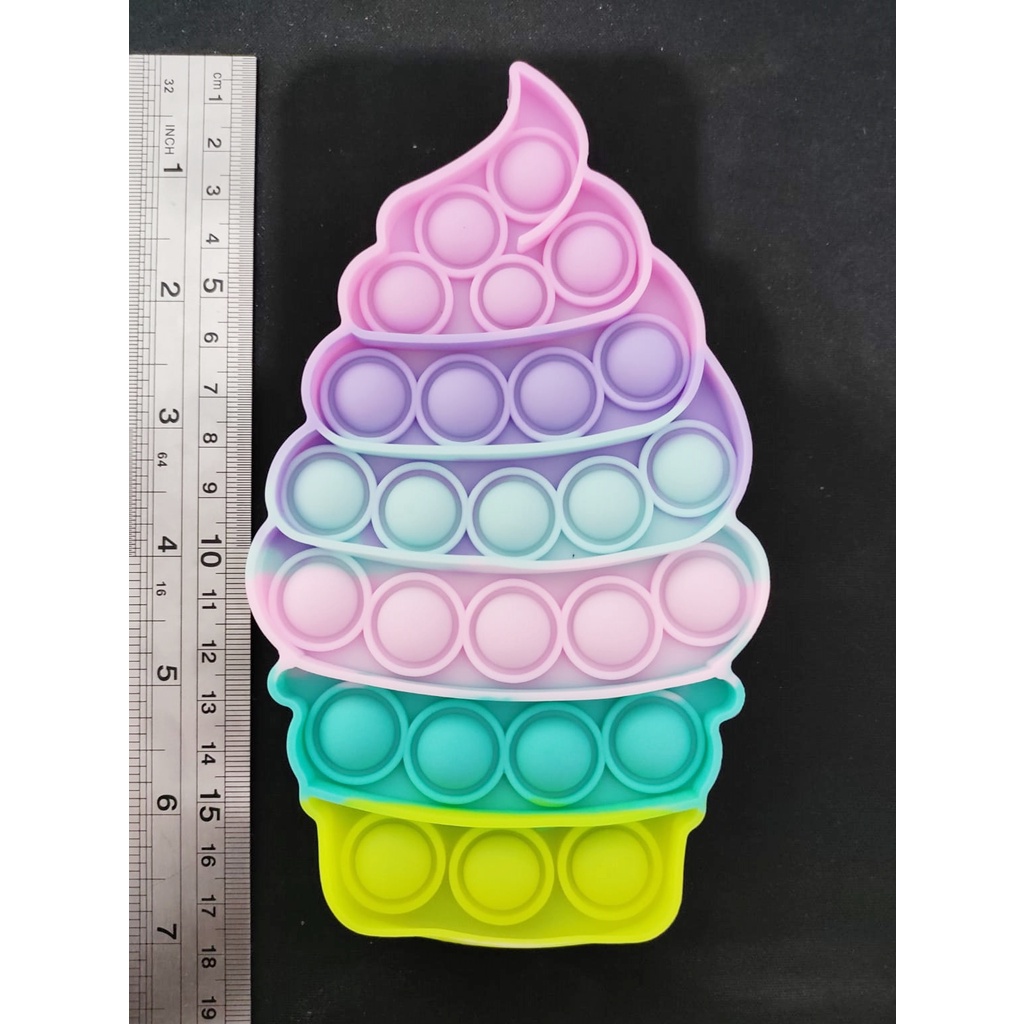 Tas Pop It Motif UNICORN / Mainan pop it murah popit Pop Its Square rainbow multicolor Fidget Toy Push bubble Penghilang Stres-CUP CAKE PASTEL