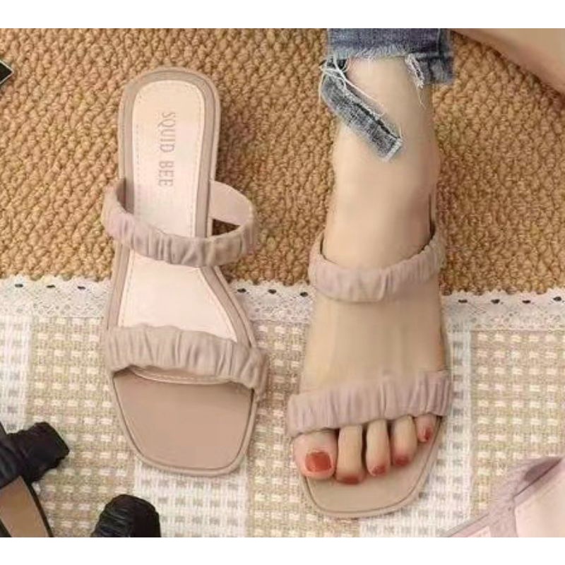 NEW 3305-1 Sandal Kerut Sofia Hak Tahu