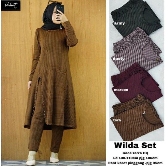SETELAN WANITA TERBARU KAOS ZARA PREMIUN WILDA SET BY VALENT HIJAB FASHION SOLO