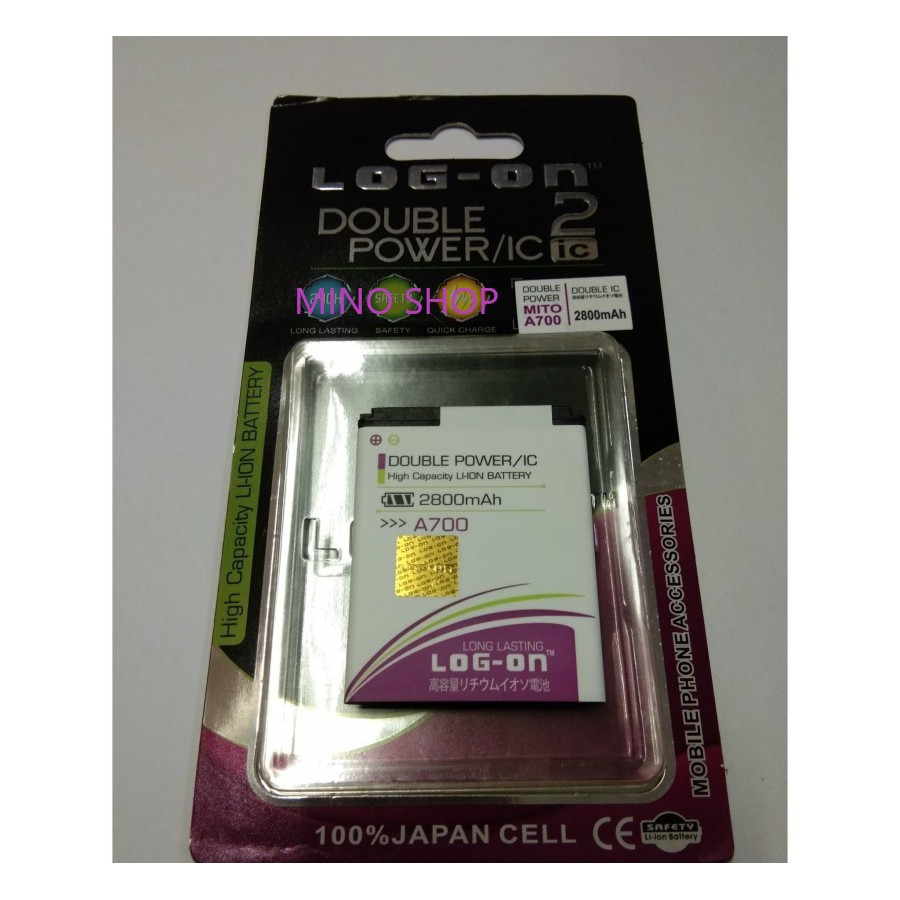 BATERAI MITO A700 - BA00089 - LOG ON DOUBLE POWER BATTERY BATRE