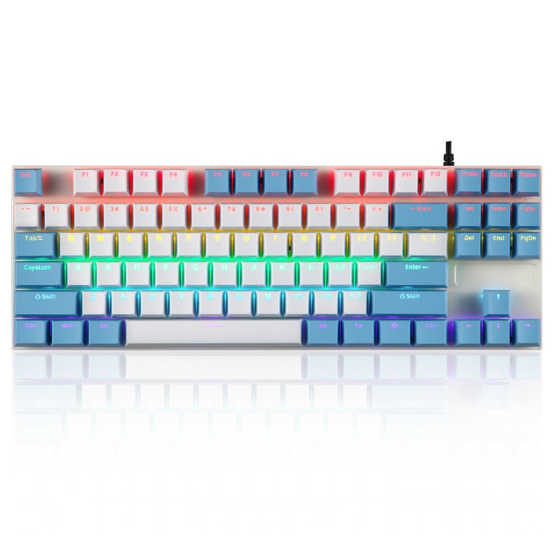 Vivi Keyboard Gaming Mekanikal 87 Tombol Antighosting Dengan Backlight RGB / Biru / Merah