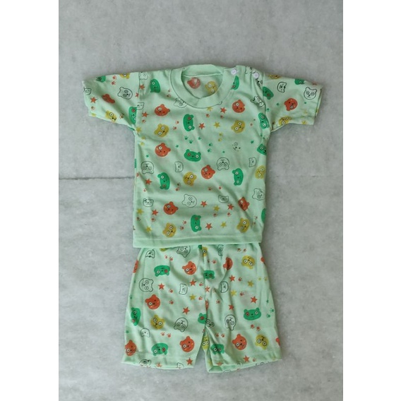 stelan pendek bayi 0-12 bulan motif kepala