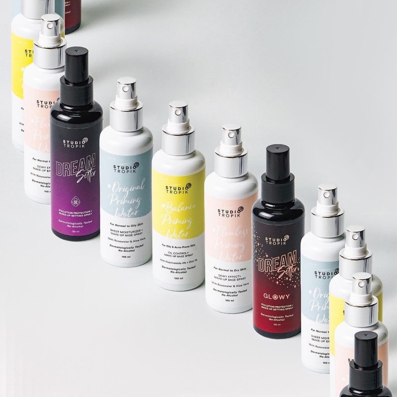 STUDIO TROPIK - Priming Water BB size / FULL size Original BPOM (Rescue Rx Face Mist | Balance Priming Water | Flawless Priming Water | Original Priming Water | DreamSetter Setting Spray | Dream Setter Glowy)