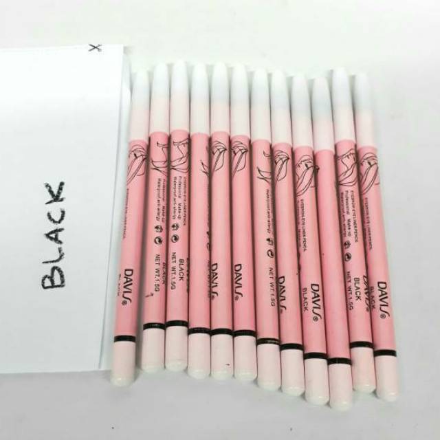 Eyebrow/eyeliner pensil DAVIS warna hitam lusinan