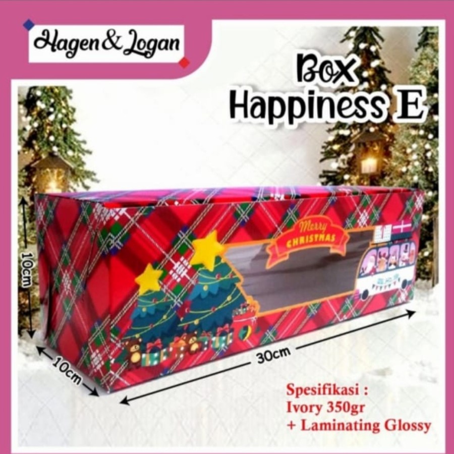 Kotak Box Kardus Natal Christmas Xmas Bolu Gulung Kue Toples Bingkisan 5pcs