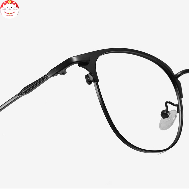 Bluelight-blocking Glasses Outdoor Photochromic Flat Lens 14g Ultralight Retro Style Round Frame for Computer Workers